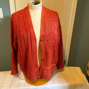 Sundance, chunky, cable knit cardigan. Large.